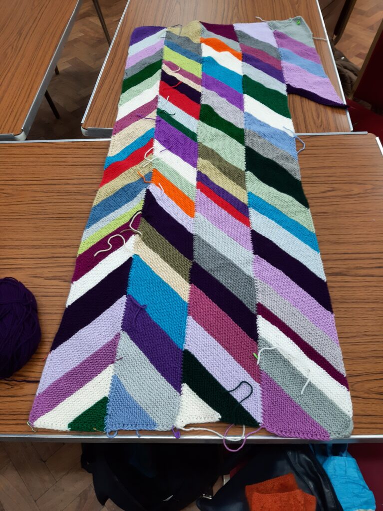 Marcia from London is enjoying the process and working through her stash yarn.