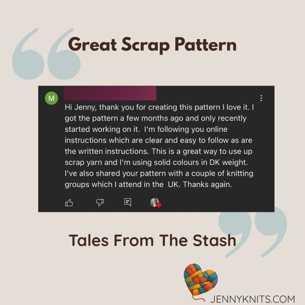 testimonial about stash blanket pattern