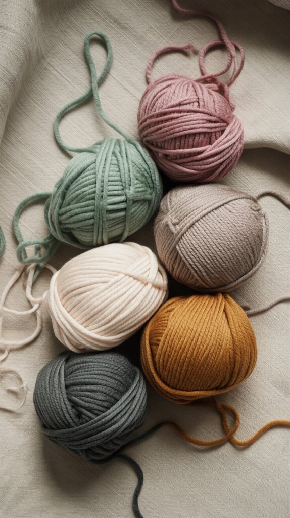 several balls of yarn