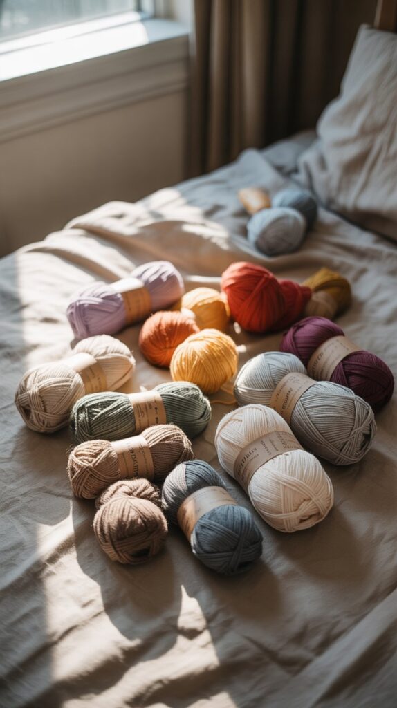 assorted yarn balls