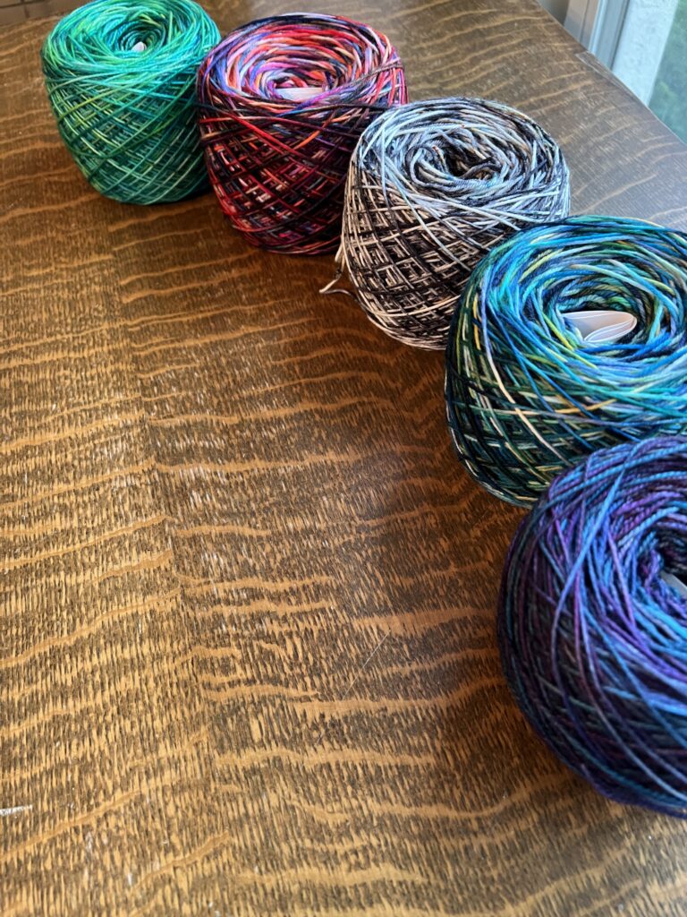 5 random balls of yarn