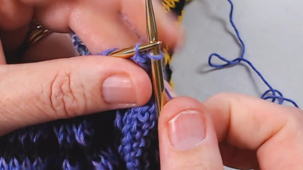 pulling that slip stitch off needle
