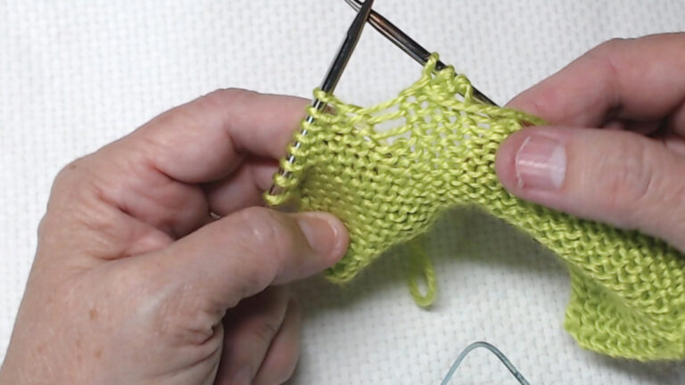 drop stitch on purl side