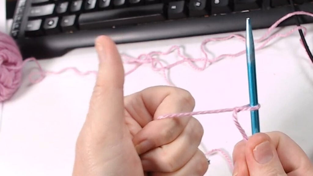 Make goal post with needle: Easier Long Tail Cast On
